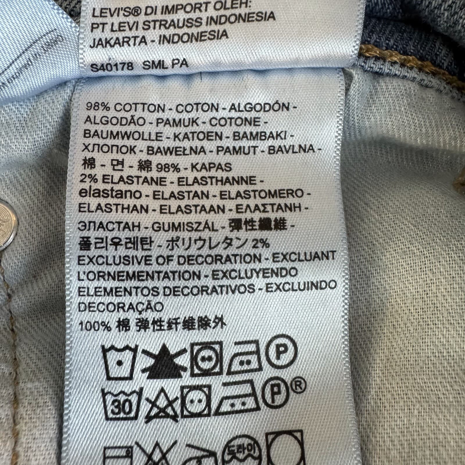 Levi’s 505 Men’s Jeans 38x30 Blue Denim Stretch Mid Rise Straight Leg - Thumbnail 5