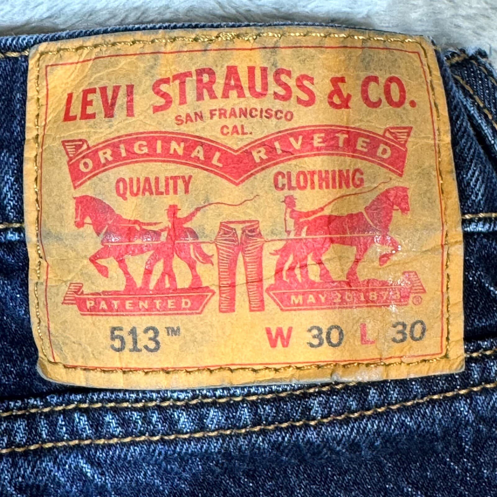 Levi’s 513 Men’s Jeans 30x30 Blue Denim Slim Straight Mid Rise Dark Wash - Thumbnail 3