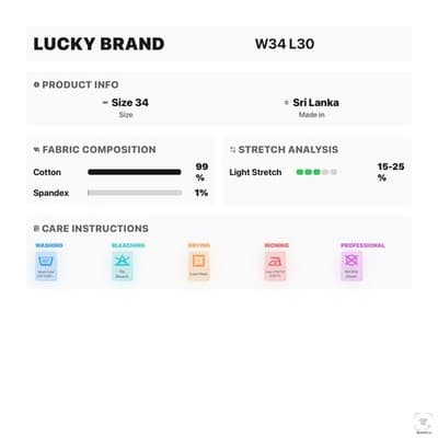 Lucky Brand 221 Straight Jeans Mens 34x30 Blue Medium Wash Denim Zip Fly - Thumbnail 16