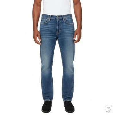 Levis S40175 Jeans Mens 36x34 Blue Medium Wash Denim Tapered Slim Zip Fly - Thumbnail 4