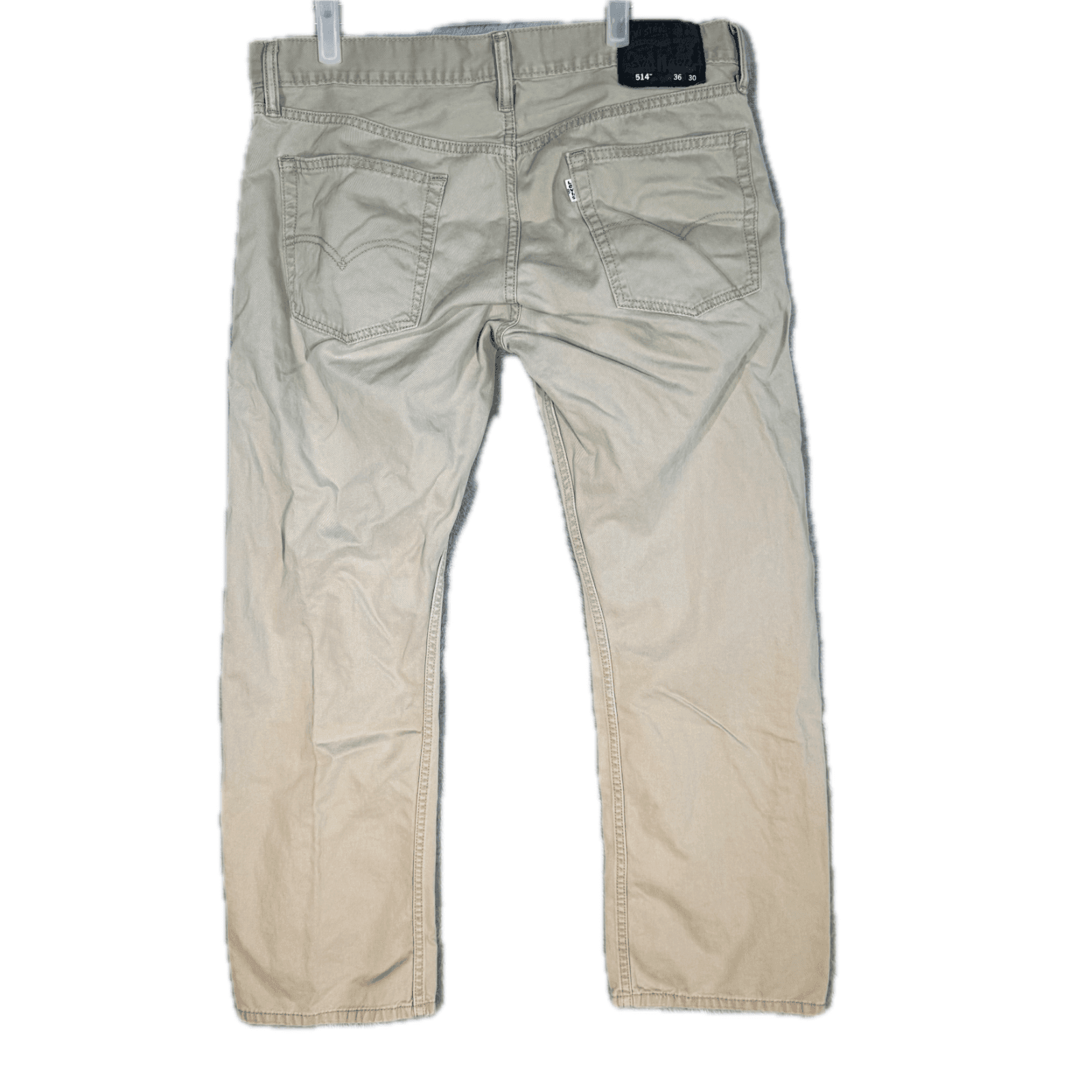 Levi’s 514 Men’s Jeans 36x30 Beige Denim 100% Cotton Mid-Rise Straight Leg - Thumbnail 2