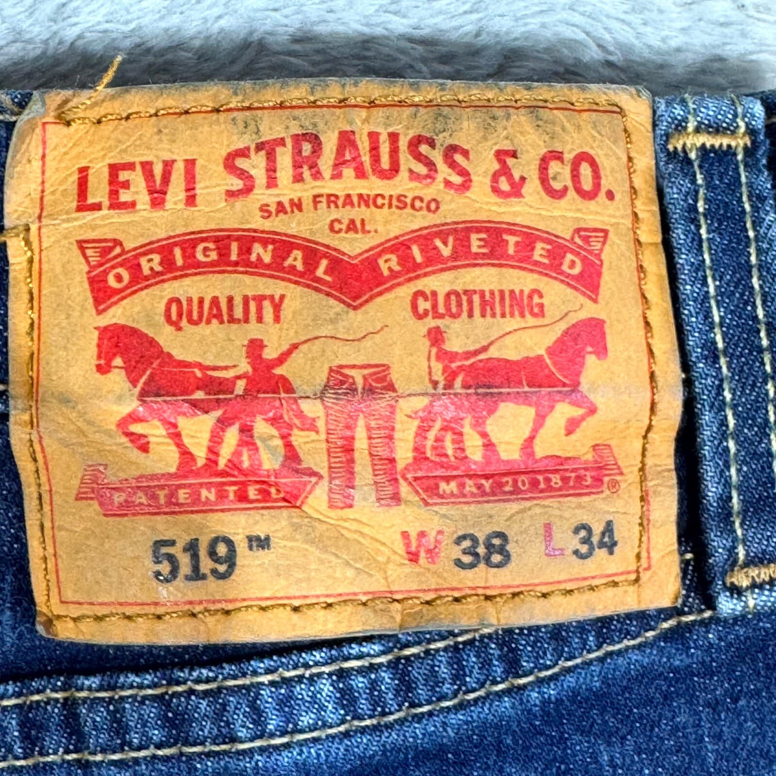 Levi’s 519 Men’s Jeans 38x34 Blue Denim Mid-Rise Straight Leg Regular Fit - Thumbnail 10