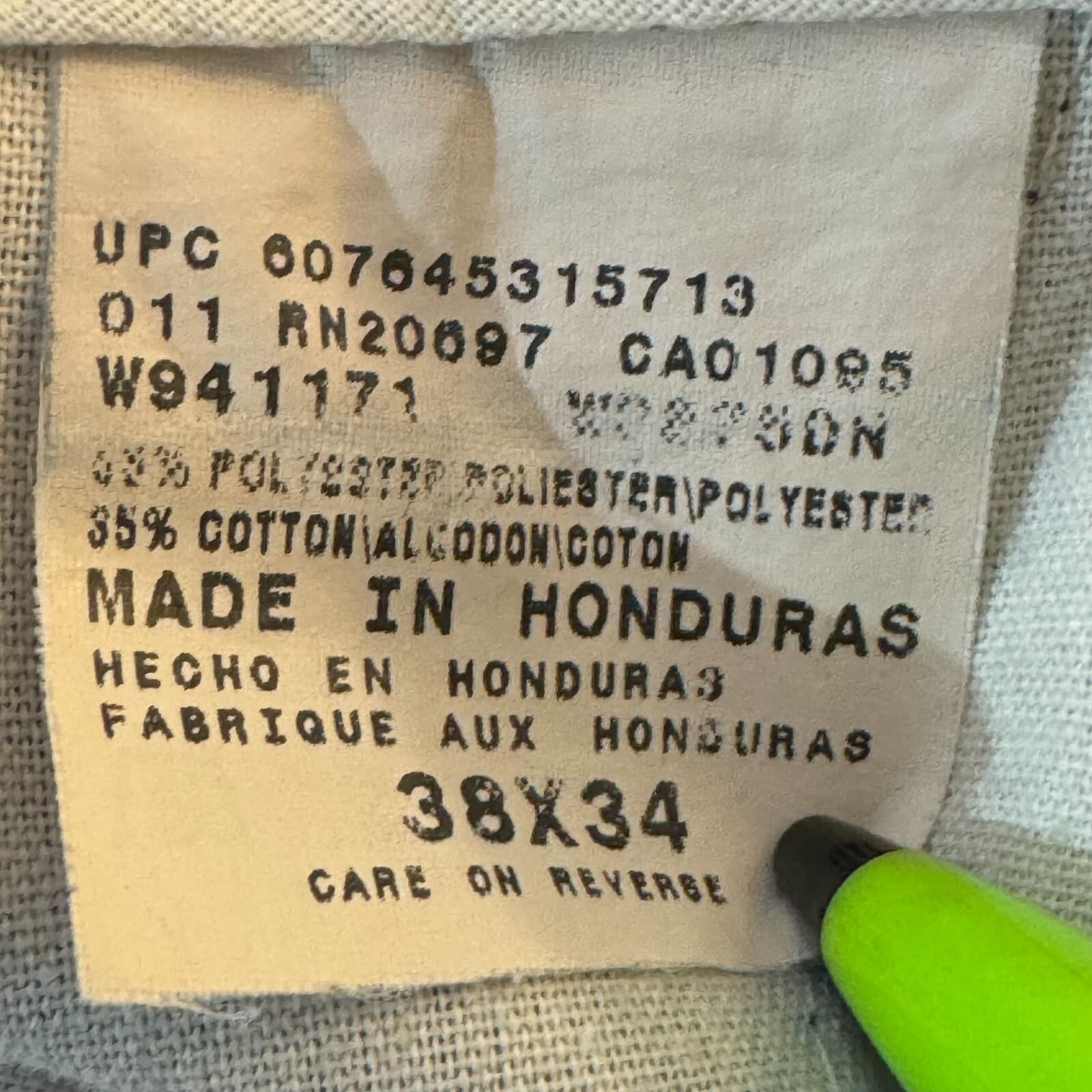 Dickies Men’s Beige Cargo Pants 38×34 High Rise Canvas Casual Utility - Thumbnail 10