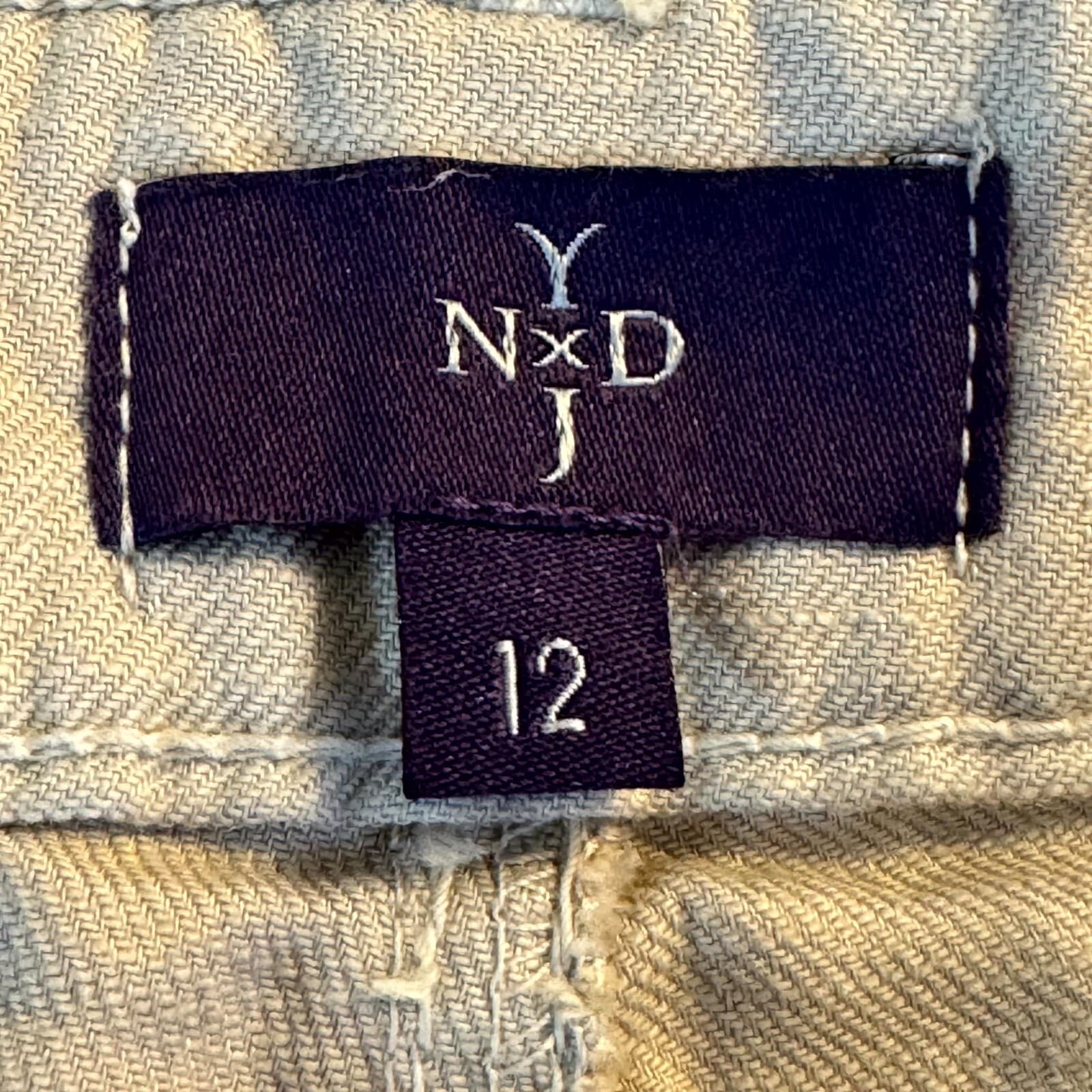 NYDJ Women's Cropped Pants 12 Beige Stretch Mid Rise 5 Pocket Straight Leg - Thumbnail 9