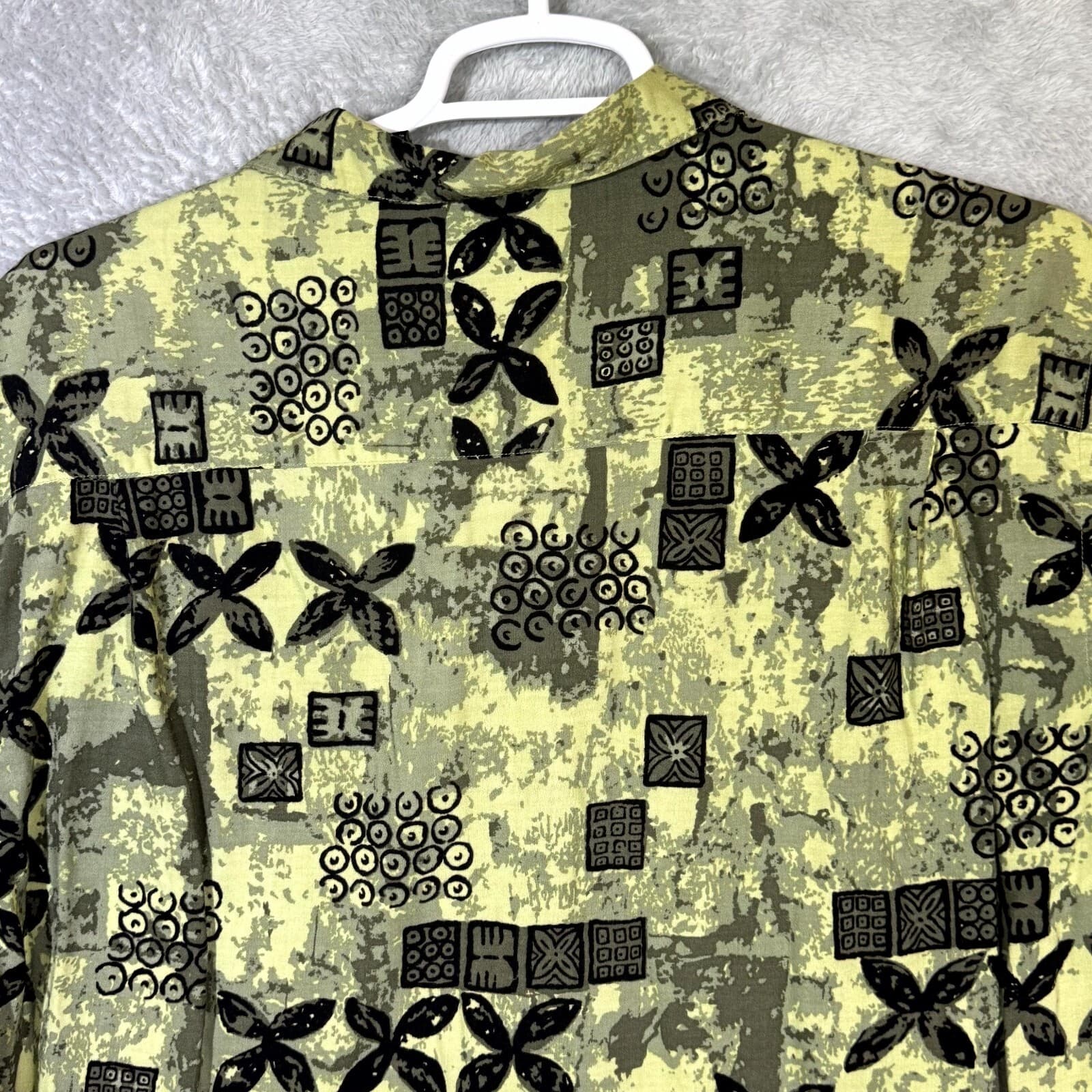 Ocean Pacific Men's Shirt XL Green Hawaiian Viscose Short Sleeve Button Up - Thumbnail 11