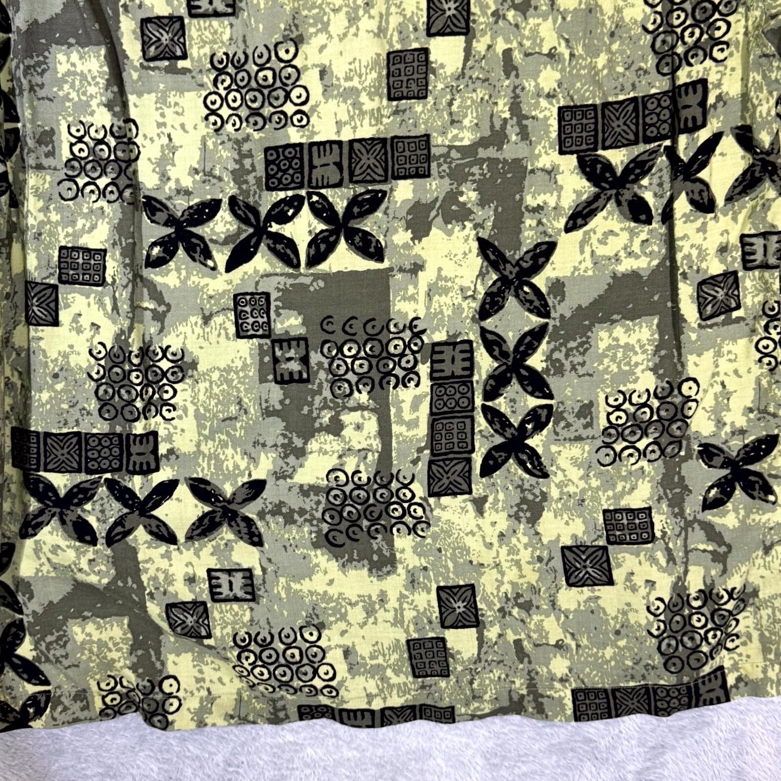 Ocean Pacific Men's Shirt XL Green Hawaiian Viscose Short Sleeve Button Up - Thumbnail 13