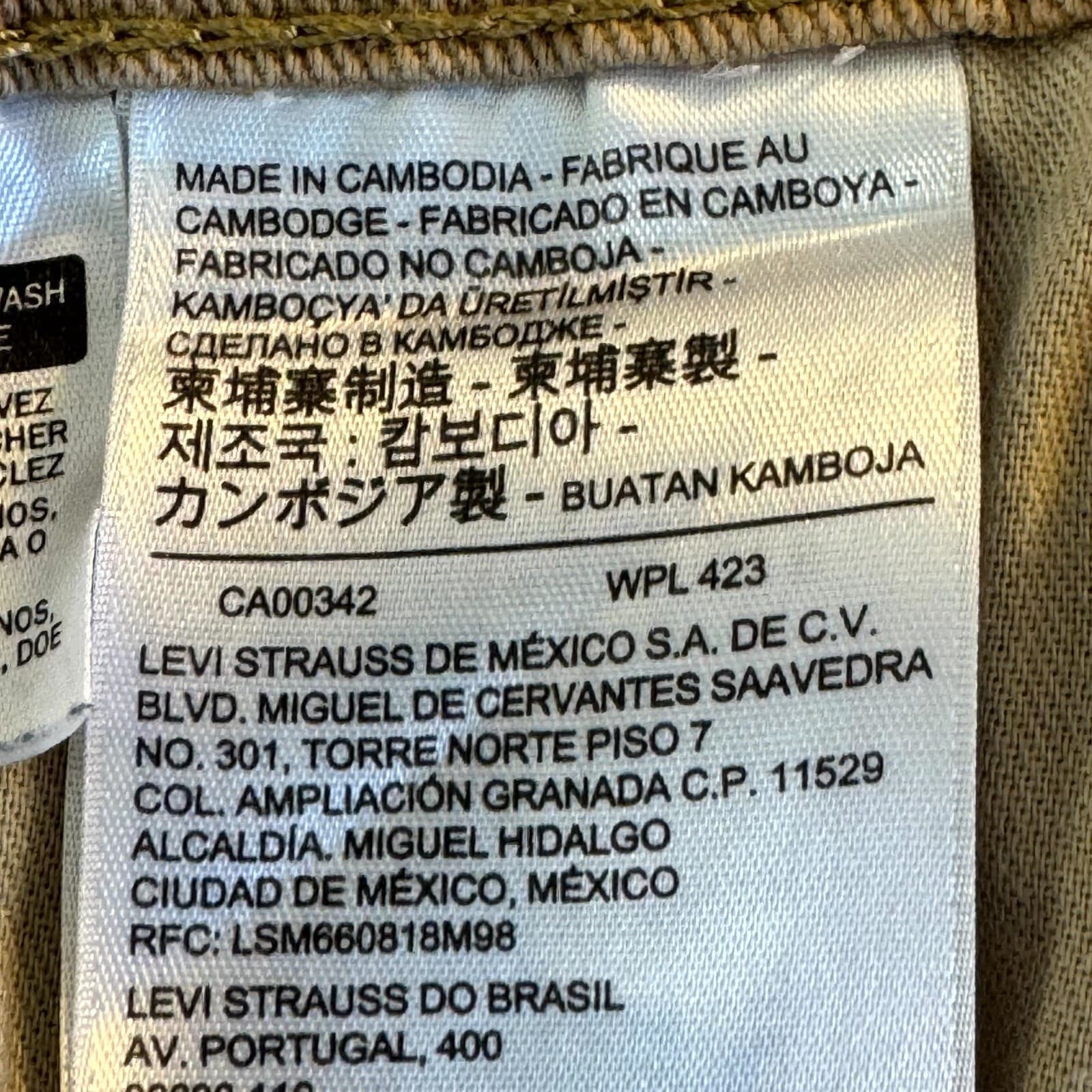 Levi’s 514 Men’s Jeans 36x32 Beige Denim Mid-Rise Straight Fit - Thumbnail 5