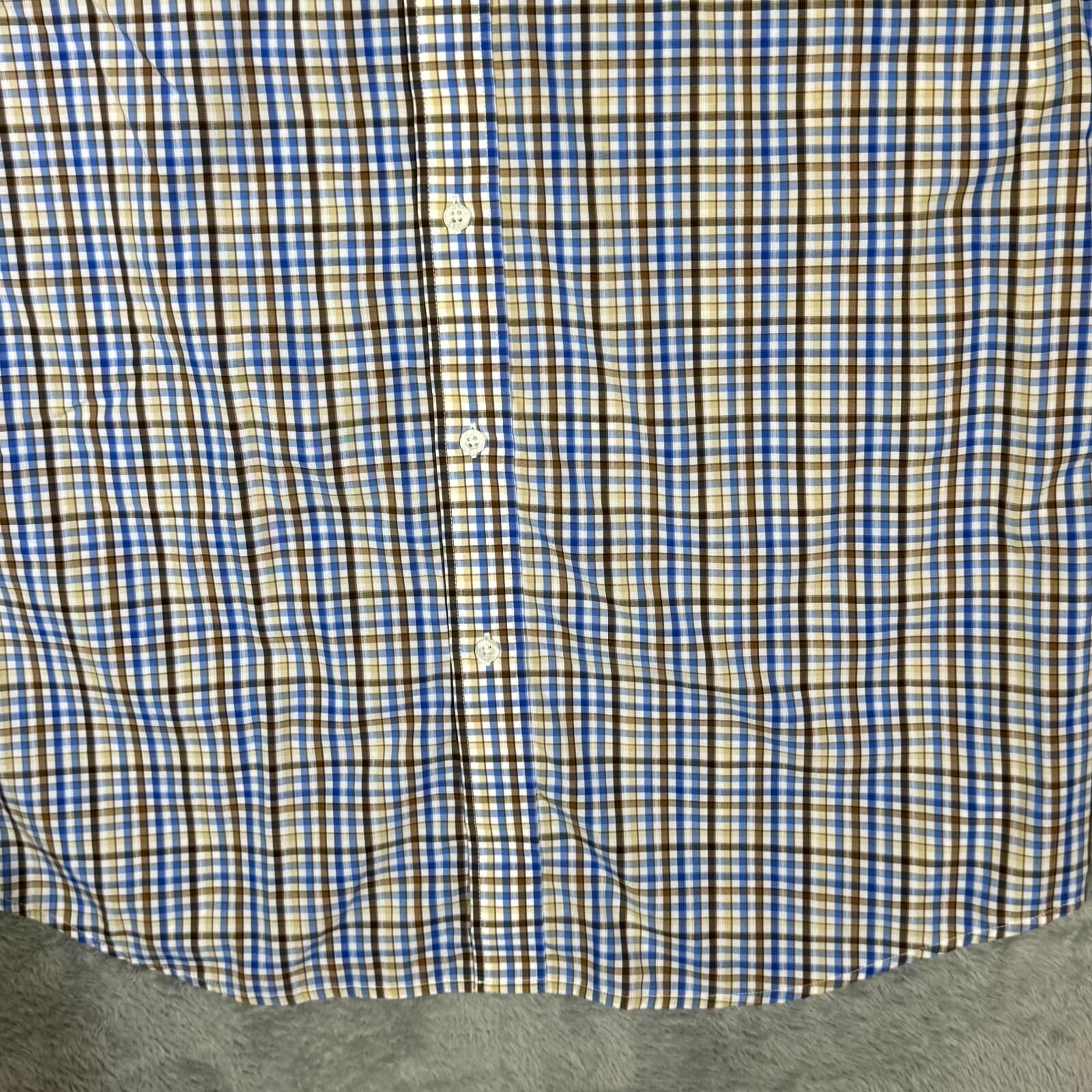 Moxie & Co Shirt Men Medium Blue Plaid Short Sleeve Button Down Casual - Thumbnail 6