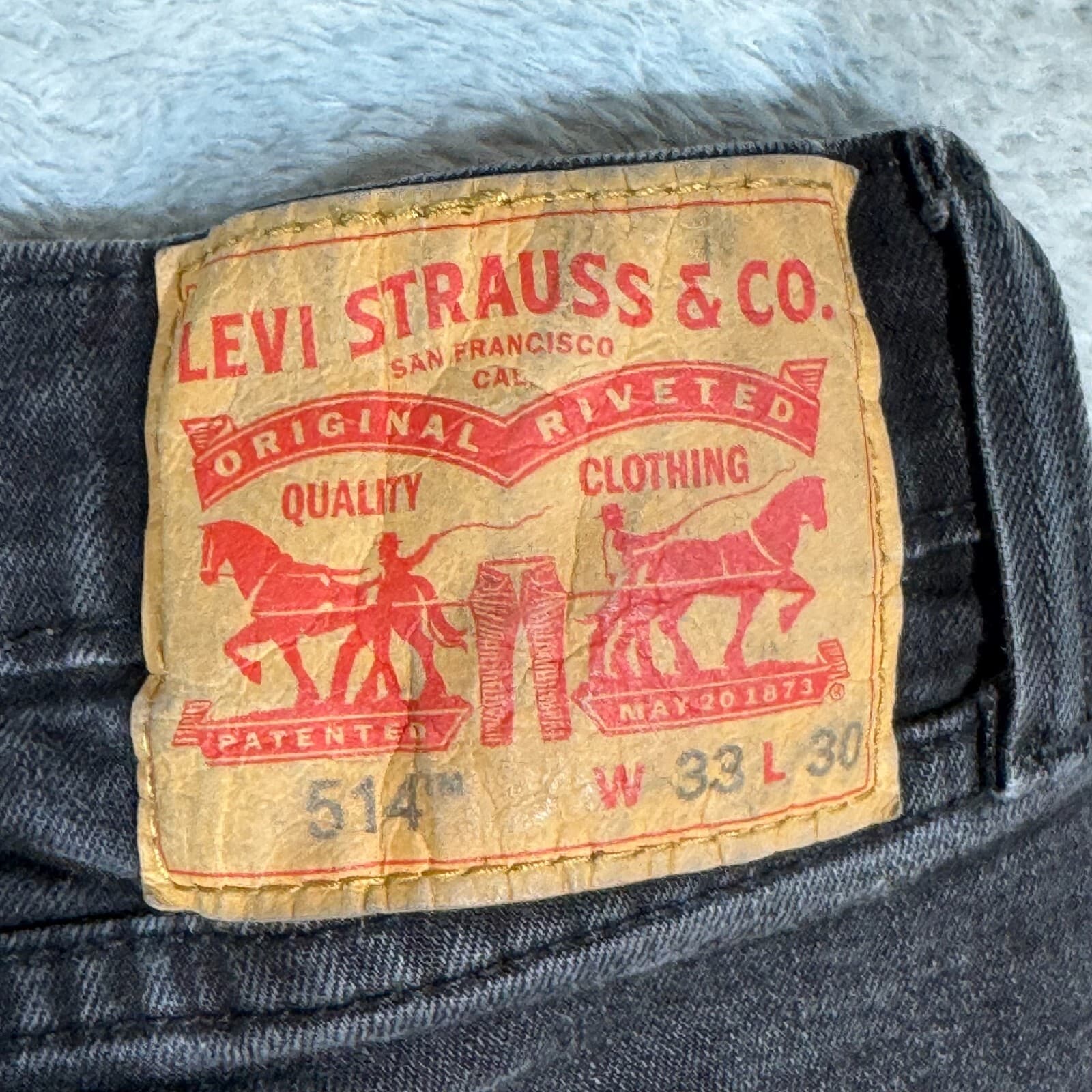 Levi’s 514 Men’s Jeans 33x30 Black Denim Mid-Rise Straight Leg - Thumbnail 10