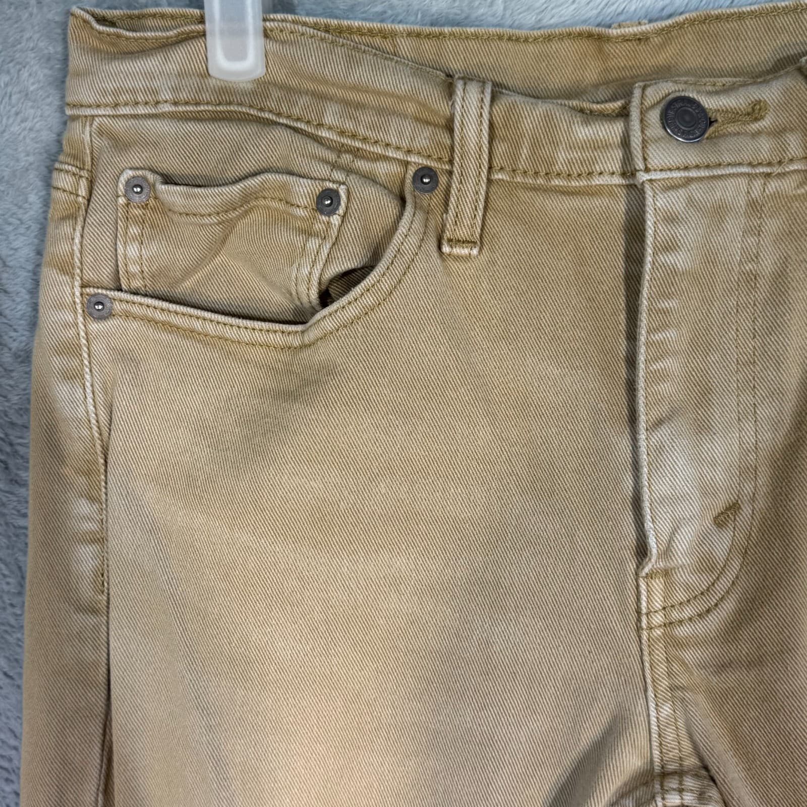 Levi’s 514 Men’s Jeans 32x32 Beige Denim 100% Cotton Mid-Rise Straight - Thumbnail 3