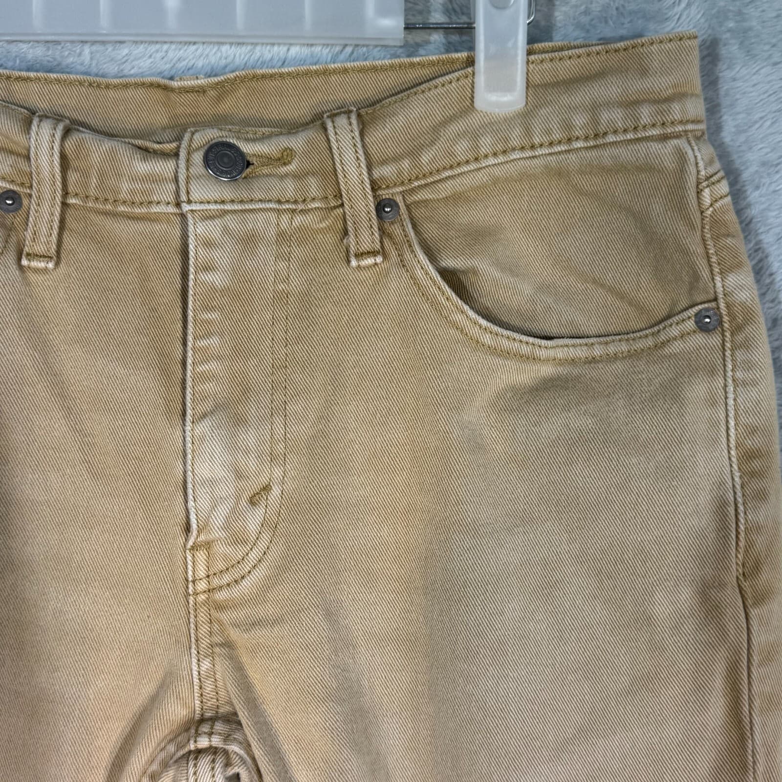 Levi’s 514 Men’s Jeans 32x32 Beige Denim 100% Cotton Mid-Rise Straight - Thumbnail 4