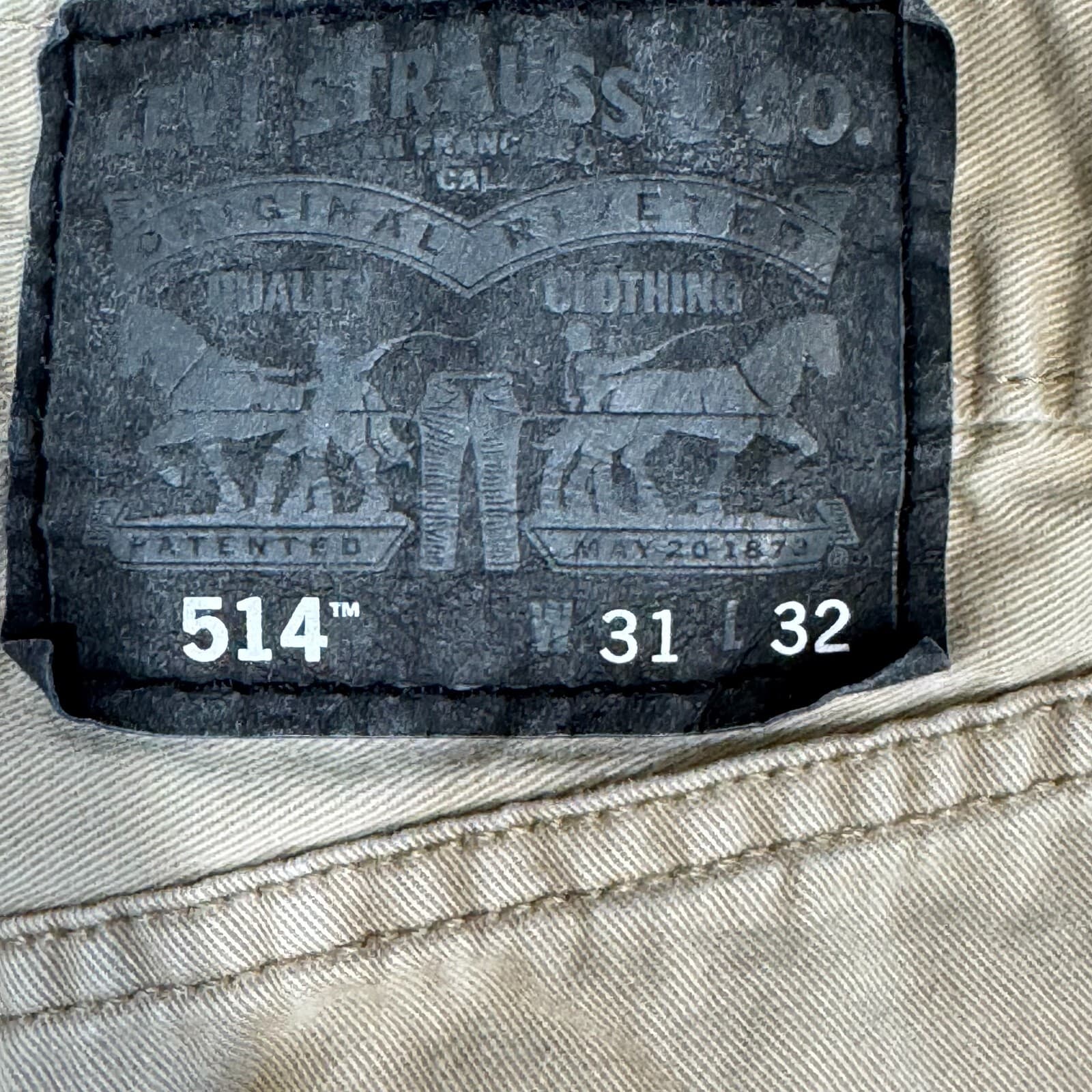 Levi’s 514 Men’s Jeans 31x32 Beige Denim Straight Fit Mid Rise - Thumbnail 10