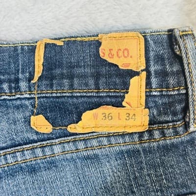 Levis S40175 Jeans Mens 36x34 Blue Medium Wash Denim Tapered Slim Zip Fly - Thumbnail 7