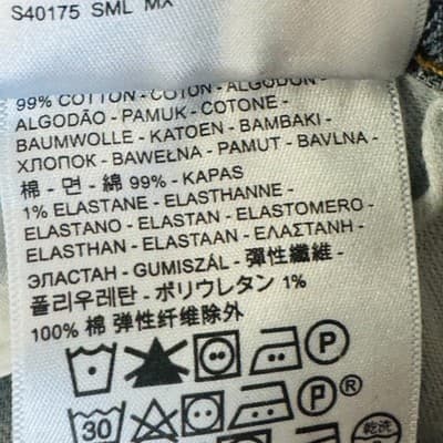 Levis S40175 Jeans Mens 36x34 Blue Medium Wash Denim Tapered Slim Zip Fly - Thumbnail 9