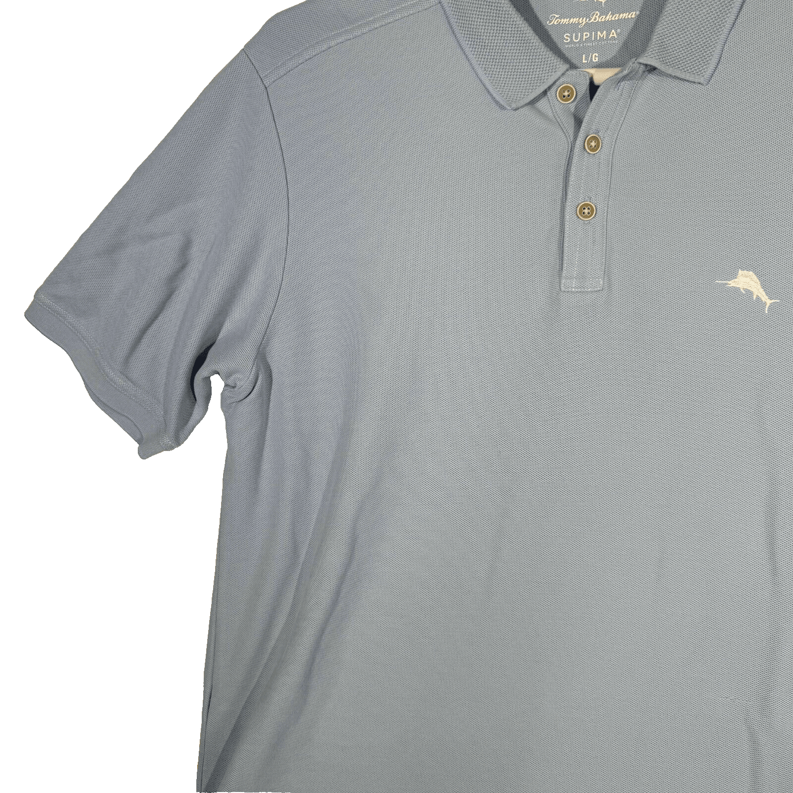 Tommy Bahama Men’s Large Blue Supima Cotton Golf Performance Polo – Short Sleeve - Thumbnail 5