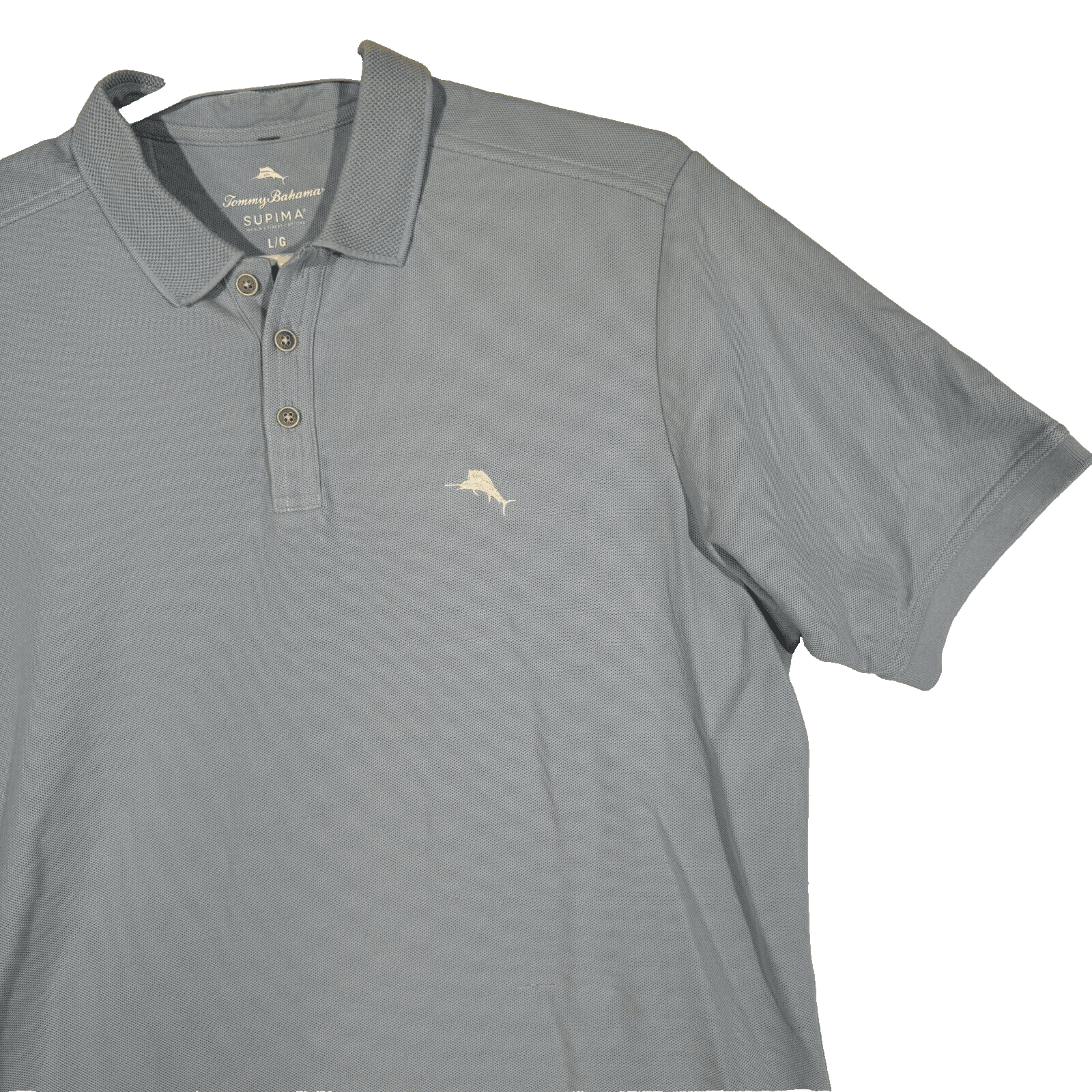 Tommy Bahama Men’s Large Blue Supima Cotton Golf Performance Polo – Short Sleeve - Thumbnail 7