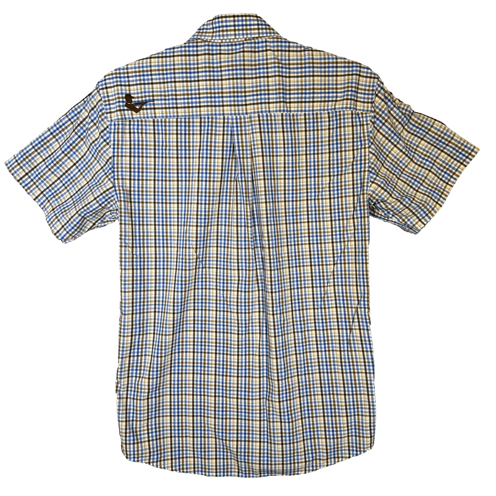 Moxie & Co Shirt Men Medium Blue Plaid Short Sleeve Button Down Casual - Thumbnail 2