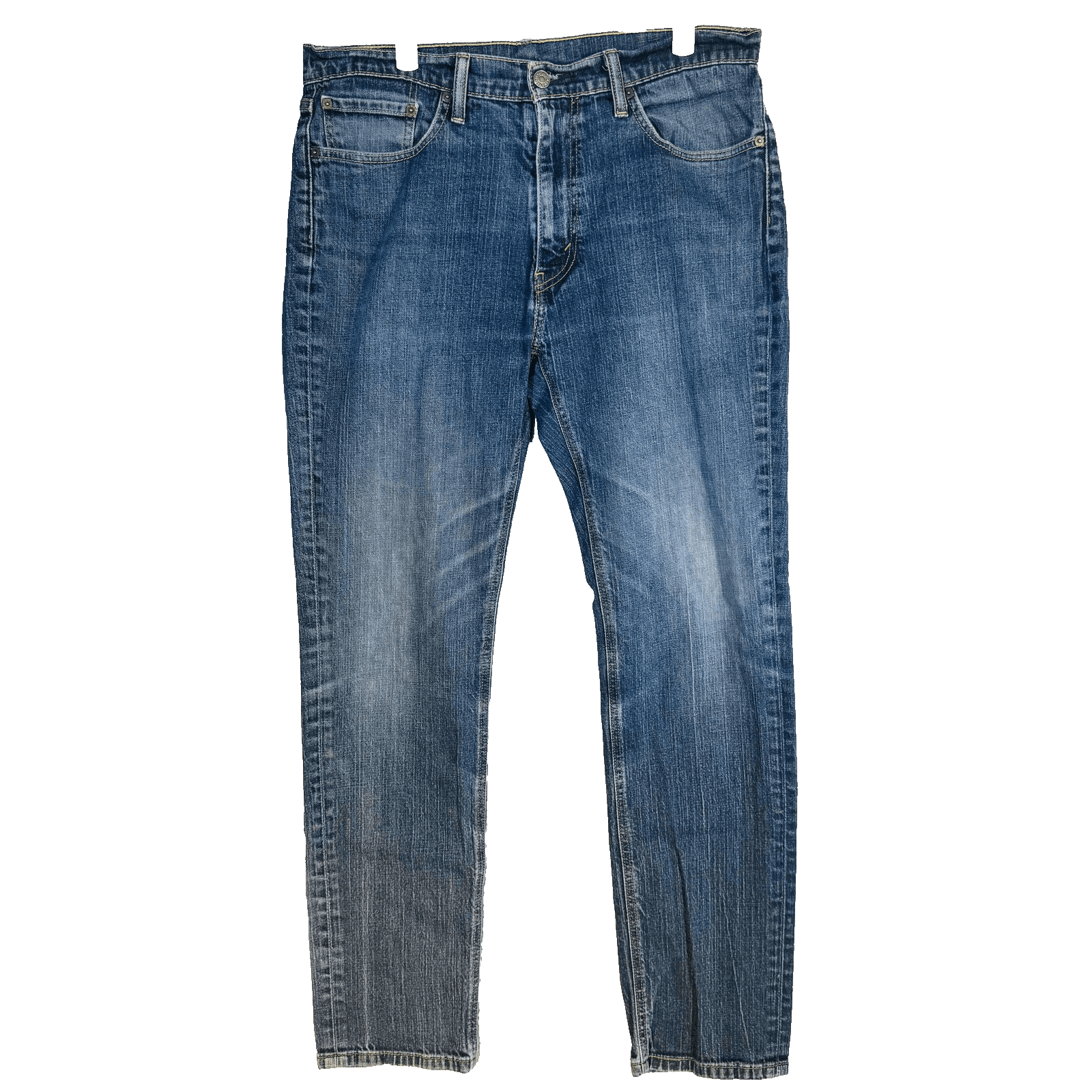 Levis S40175 Jeans Mens 36x34 Blue Medium Wash Denim Tapered Slim Zip Fly - Thumbnail 5