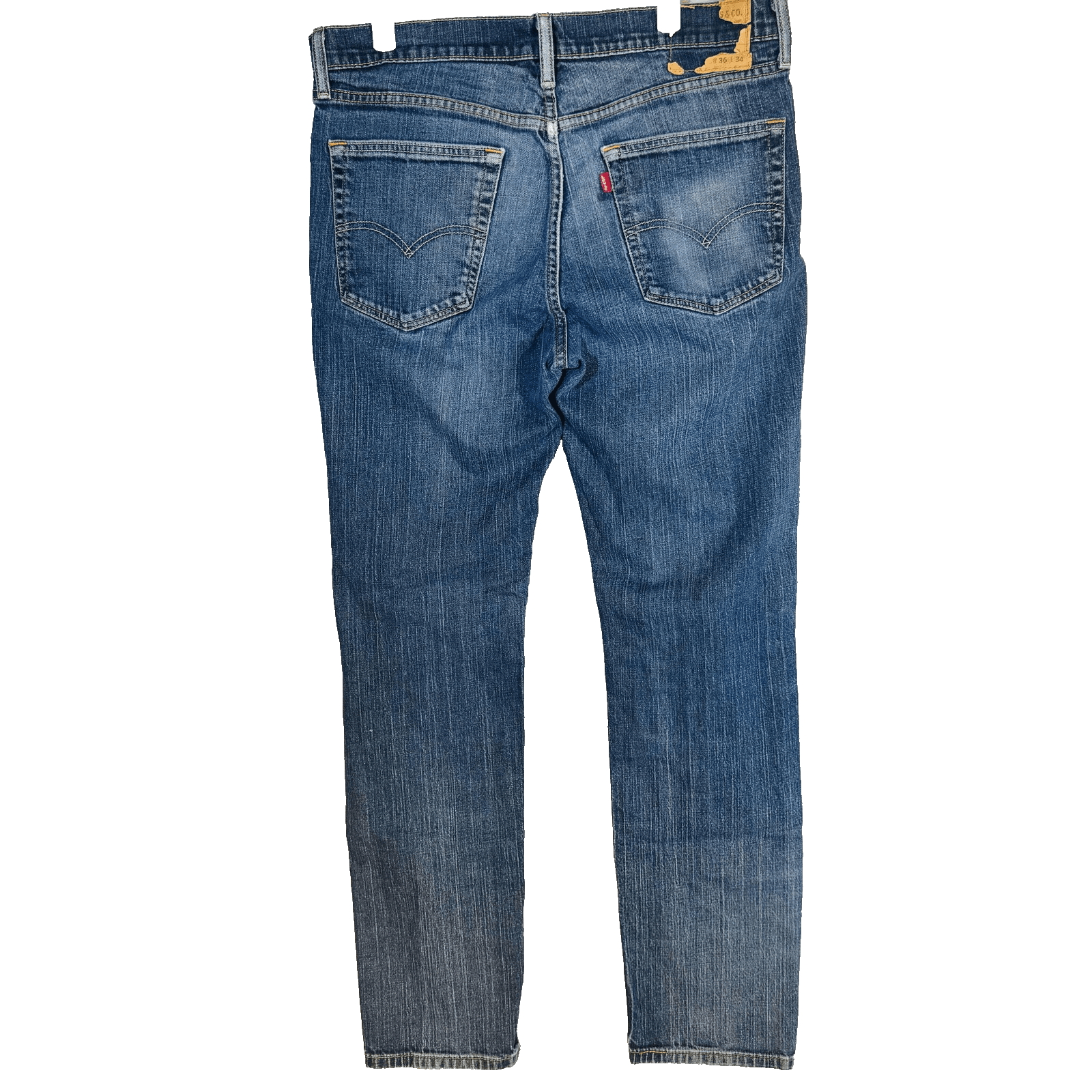 Levis S40175 Jeans Mens 36x34 Blue Medium Wash Denim Tapered Slim Zip Fly - Thumbnail 6