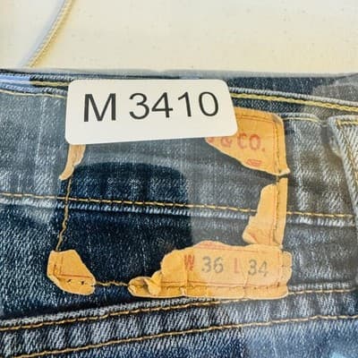 Levis S40175 Jeans Mens 36x34 Blue Medium Wash Denim Tapered Slim Zip Fly - Thumbnail 15