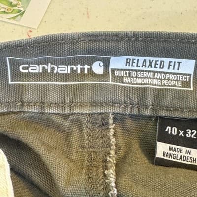 Carhartt Pants Mens 40x31 Green Rugged Flex Relaxed Double Front Carpenter - Thumbnail 4