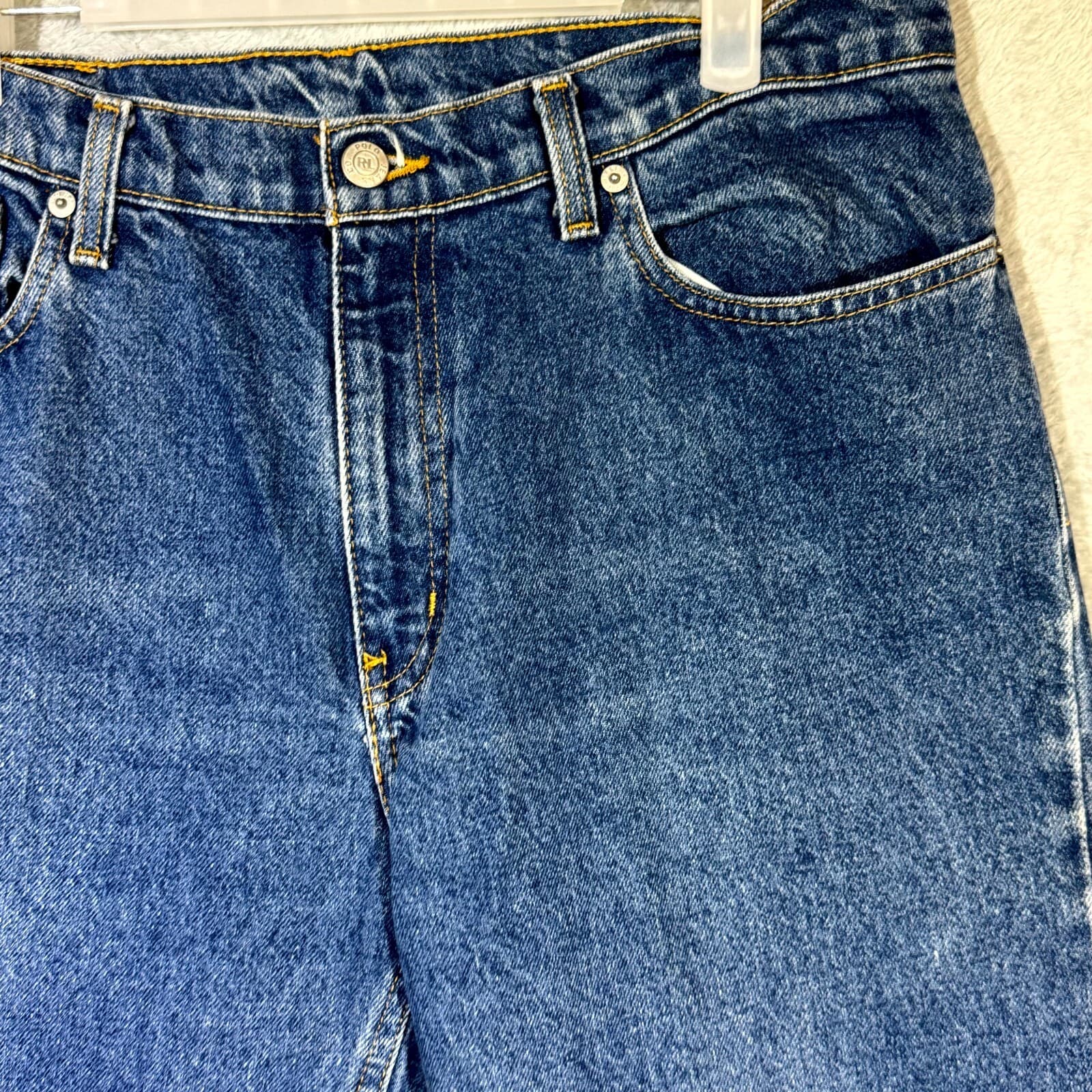 Ralph Lauren Polo Jeans Womens 12x31 Blue Denim High Rise Straight Leg Saturday - Thumbnail 4