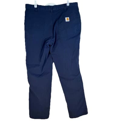 Carhartt Men's Carpenter 74533-20 Pants 34 X 29 Navy Ripstop Relaxed Fit M1751 - Thumbnail 2