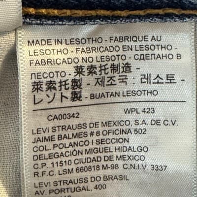 Levis 505 Jeans Mens 34x28 Light Wash Blue Straight Leg Regular Fit Denim - Thumbnail 5