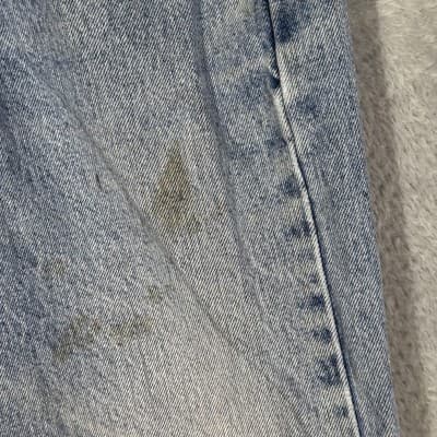 Levis 505 Jeans Mens 34x28 Light Wash Blue Straight Leg Regular Fit Denim - Thumbnail 2