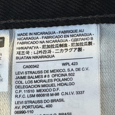 Levis 505 Jeans Mens 38x32 Regular Fit Black Straight Leg Denim Pants Dark Wash - Thumbnail 4