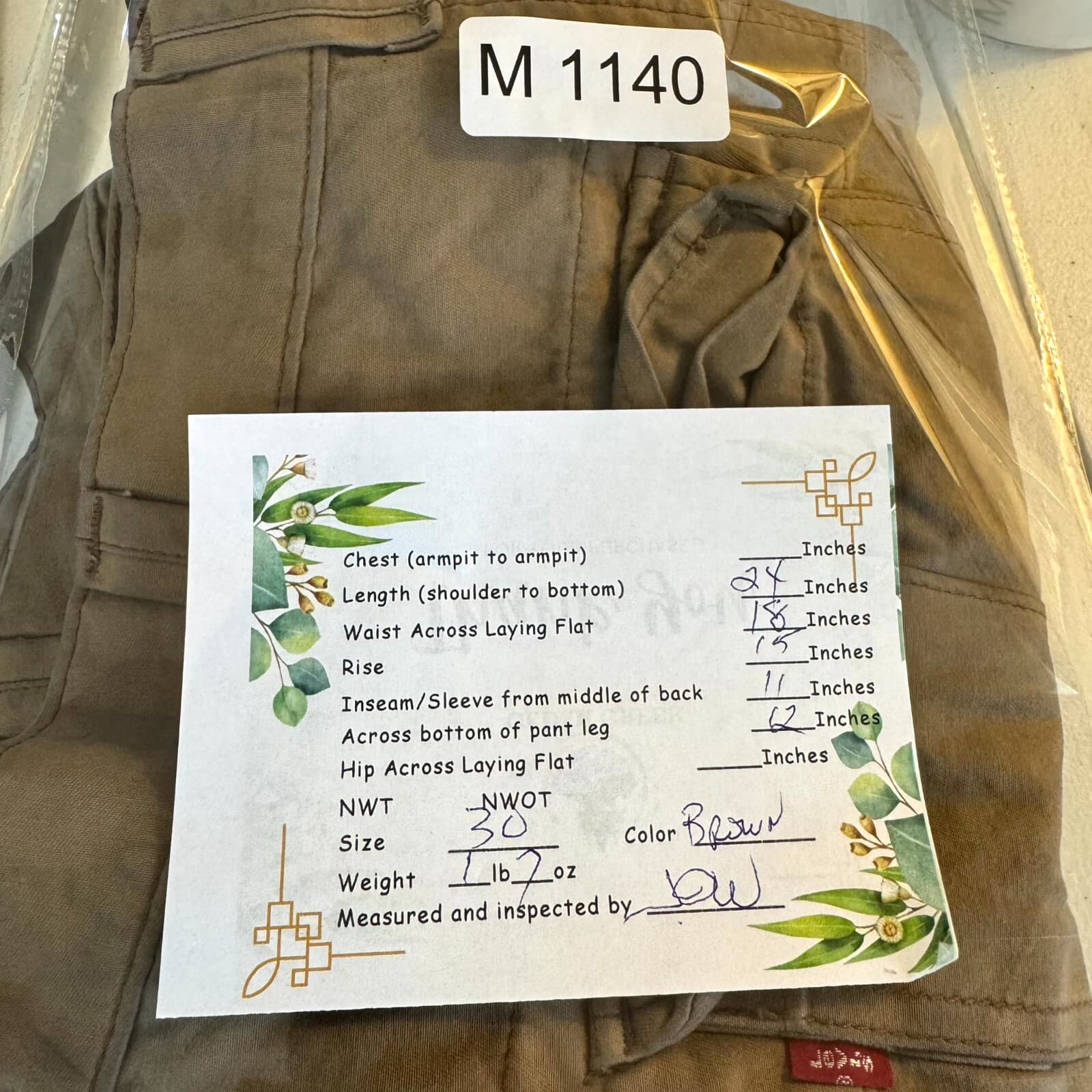 Levi’s Men’s Workwear Cargo Shorts 30 Brown 100% Cotton High-Rise Regular - Thumbnail 12