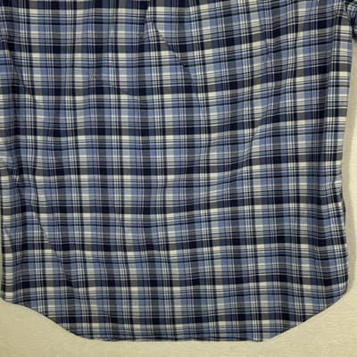 Ralph Lauren Shirt Mens Large Blue Plaid Button Down Short Sleeve Polo Pony - Thumbnail 10