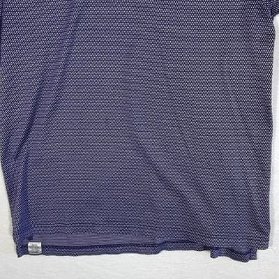 Peter Millar Polo Shirt Mens XL Purple Navy Micro Print Golf 3 Button - Thumbnail 6