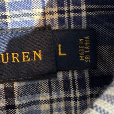 Ralph Lauren Shirt Mens Large Blue Plaid Button Down Short Sleeve Polo Pony - Thumbnail 9