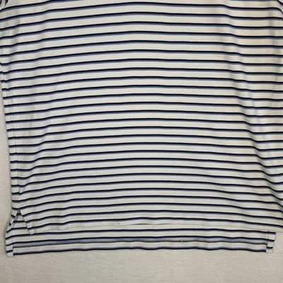 Polo Ralph Lauren Polo Shirt Mens Large White Blue Striped Pony Logo Cotton - Thumbnail 6