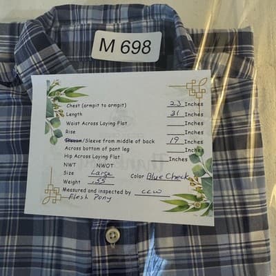 Ralph Lauren Shirt Mens Large Blue Plaid Button Down Short Sleeve Polo Pony - Thumbnail 16