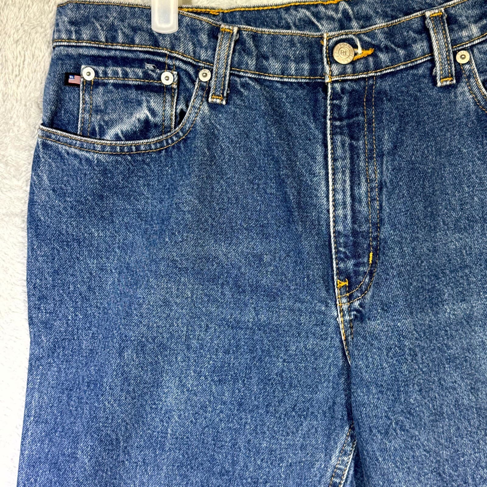 Ralph Lauren Polo Jeans Womens 12x31 Blue Denim High Rise Straight Leg Saturday - Thumbnail 3