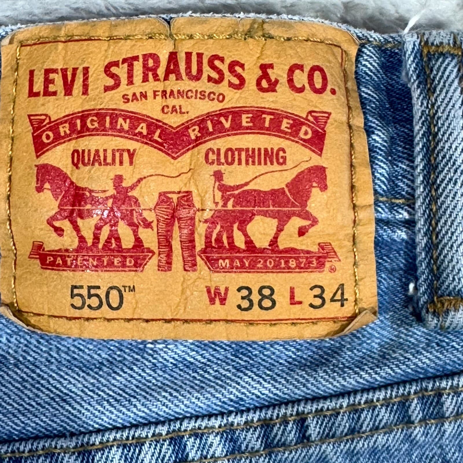 Levi’s 550 Men’s Jeans 38x34 Blue Denim High-Rise Straight Leg - Thumbnail 10