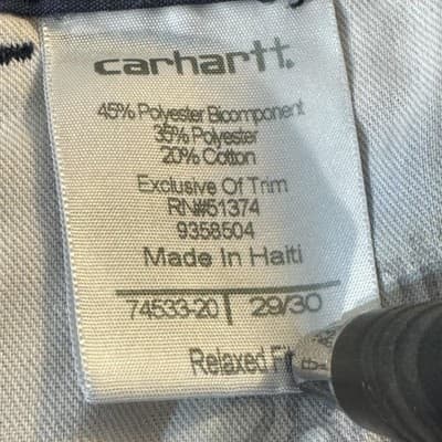 Carhartt Pants Mens 29x29 Navy Relaxed Fit Ripstop Utility Zip Pocket Workwear - Thumbnail 7