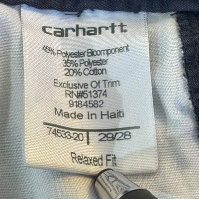 Carhartt Pants Mens 29x28 Navy Ripstop Relaxed Fit Workwear Utility Pockets - Thumbnail 7