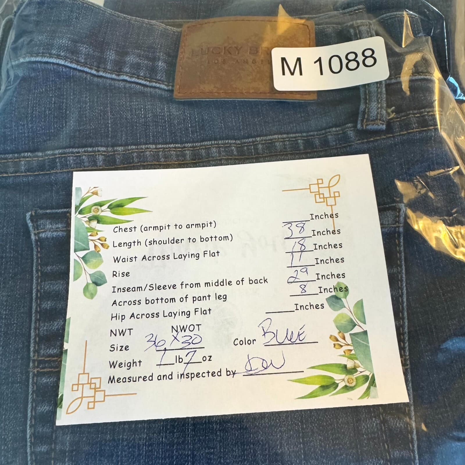 Lucky Brand 121 Men’s Jeans 36x30 Blue Denim Stretch Slim Straight - Thumbnail 9