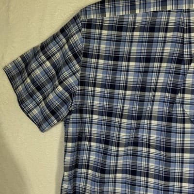 Ralph Lauren Shirt Mens Large Blue Plaid Button Down Short Sleeve Polo Pony - Thumbnail 11