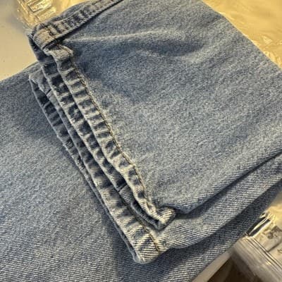 Levis 505 Jeans Mens 34x28 Light Wash Blue Straight Leg Regular Fit Denim - Thumbnail 9