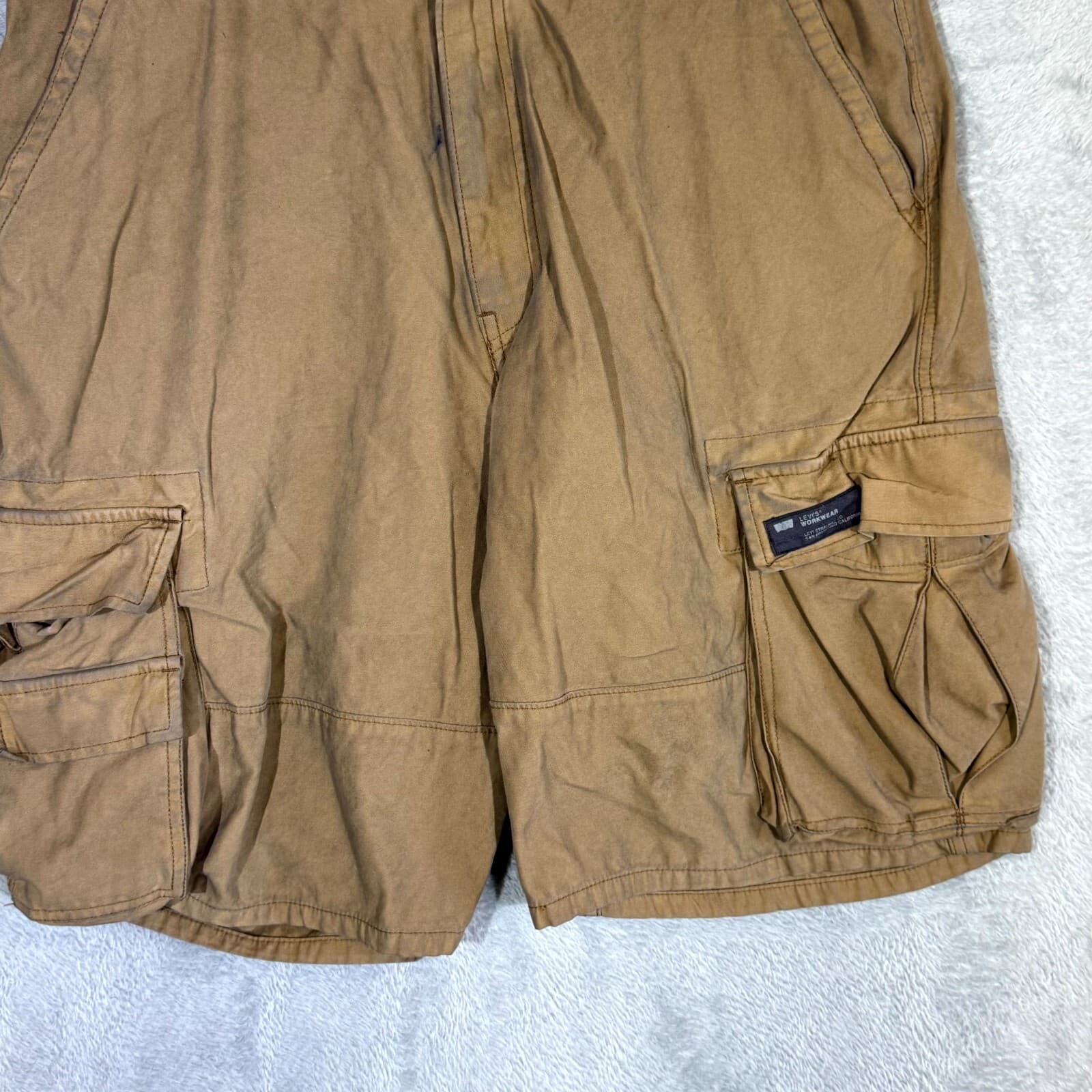 Levi’s Men’s Workwear Cargo Shorts 30 Brown 100% Cotton High-Rise Regular - Thumbnail 5