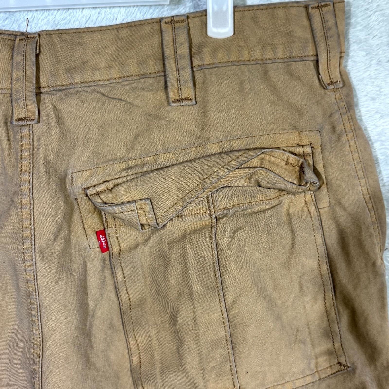 Levi’s Men’s Workwear Cargo Shorts 30 Brown 100% Cotton High-Rise Regular - Thumbnail 7