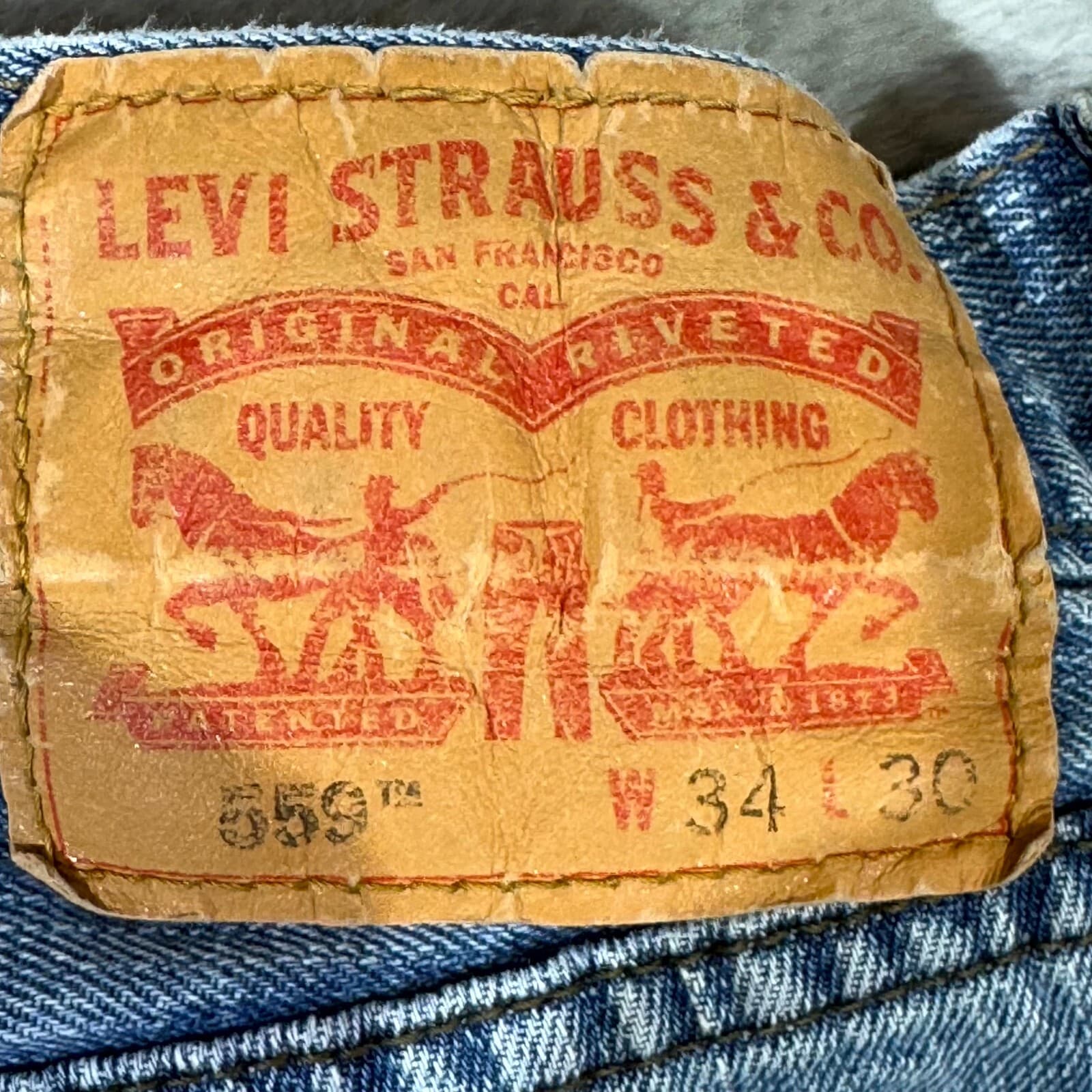 Levi’s 559 Men’s Jeans 34x30 Blue Denim Mid-Rise Straight Leg - Thumbnail 12