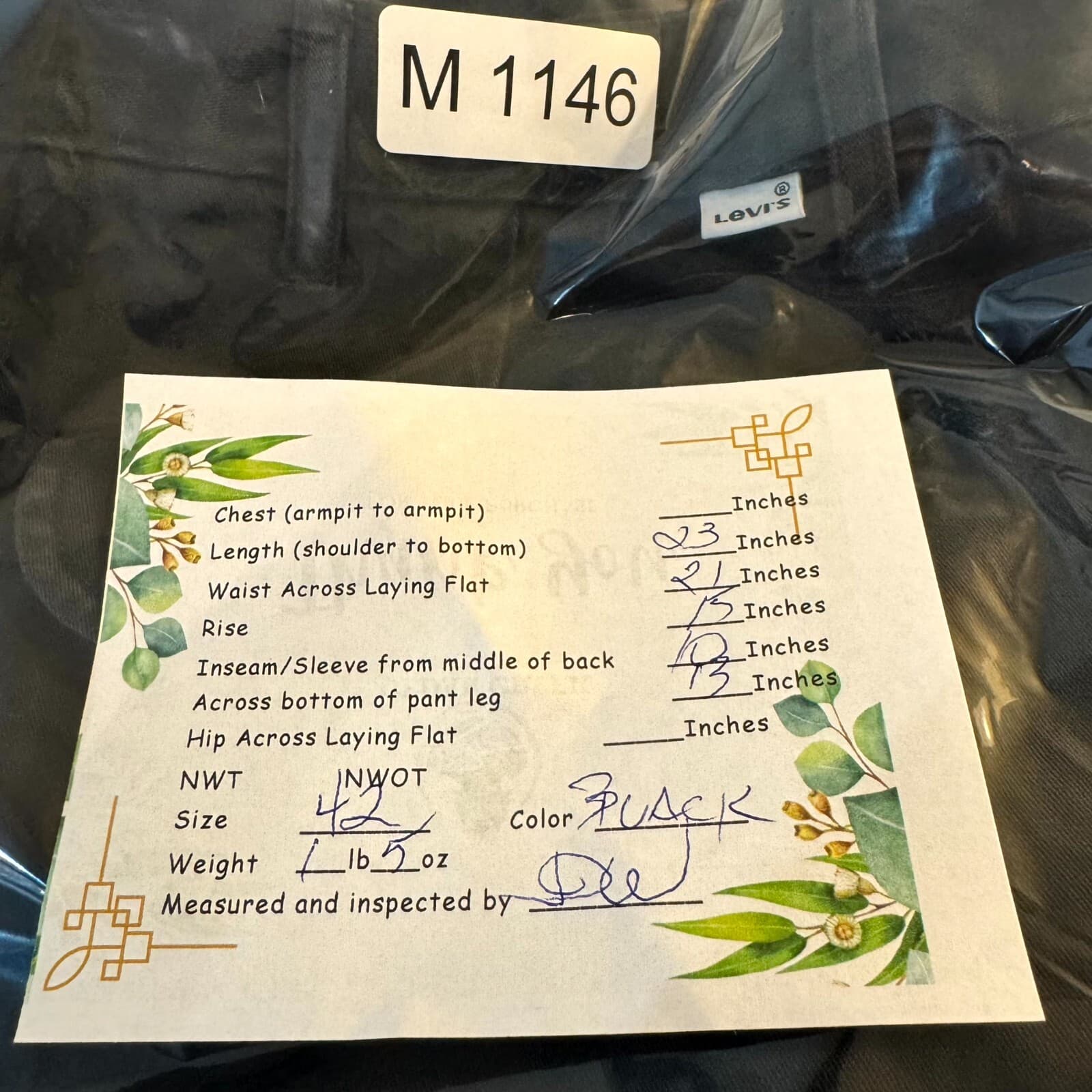 Levi’s Men’s Cargo Shorts 42 Black 100% Cotton High-Rise Classic Fit - Thumbnail 9