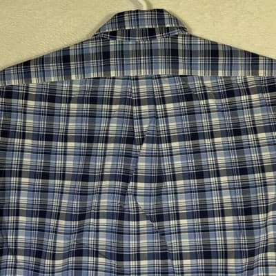 Ralph Lauren Shirt Mens Large Blue Plaid Button Down Short Sleeve Polo Pony - Thumbnail 12