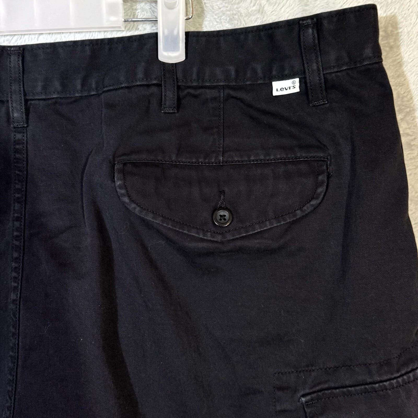 Levi’s Men’s Cargo Shorts 42 Black 100% Cotton High-Rise Classic Fit - Thumbnail 7