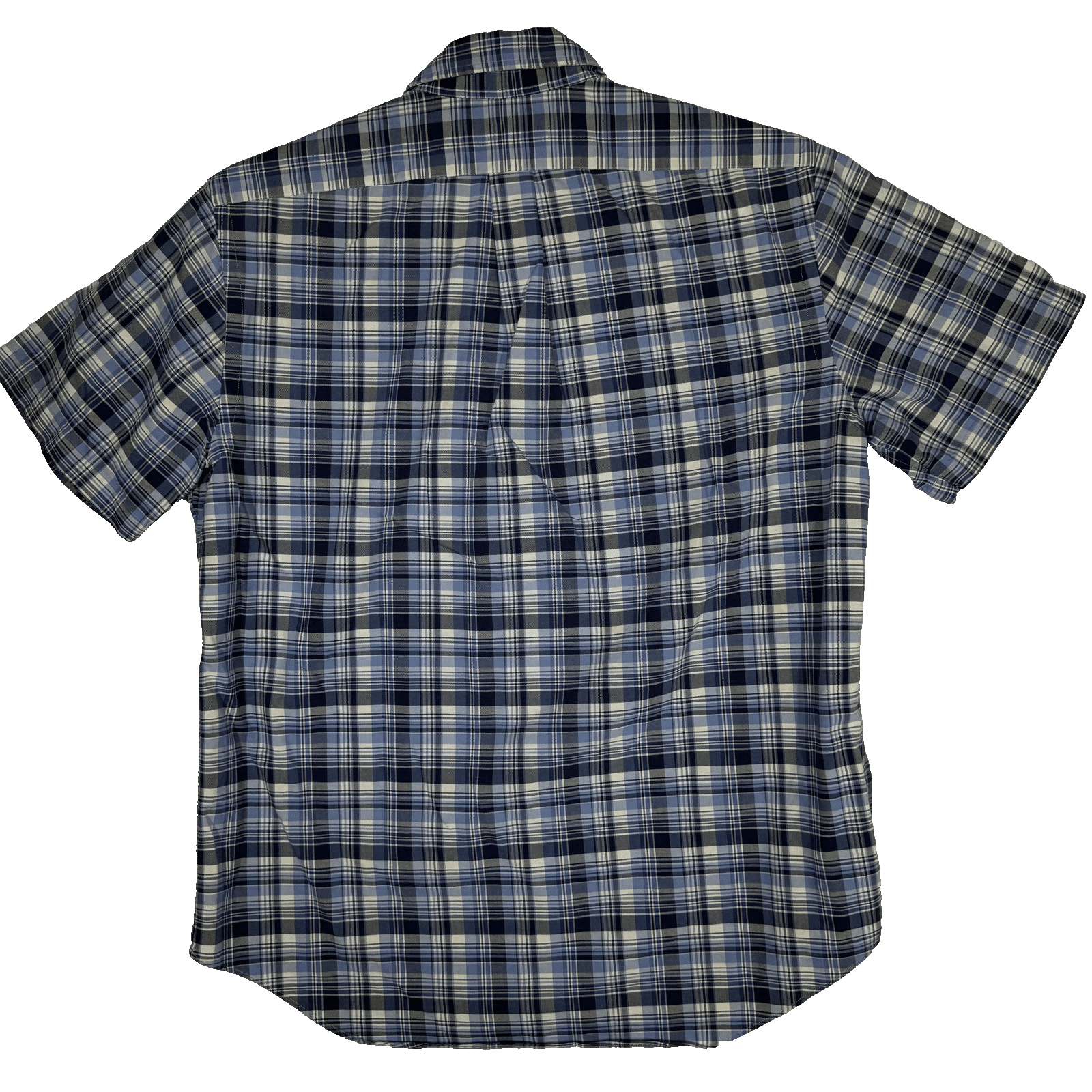 Ralph Lauren Shirt Mens Large Blue Plaid Button Down Short Sleeve Polo Pony - Thumbnail 2